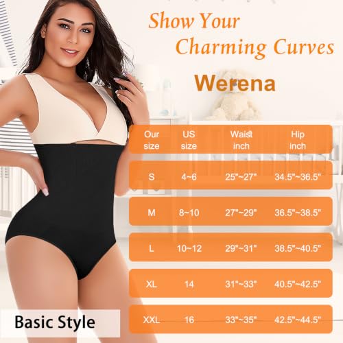 Image of Werena Tummy Control Shapewear Panties for Women High Waisted Body Shaper Slimming Shapewear Underwear Girdle Panty