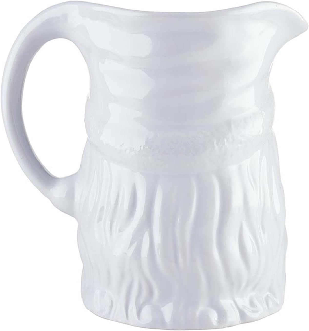 Slant Collections Ceramic Pitcher, Glossy White Santa, 48 Ounces - Santa