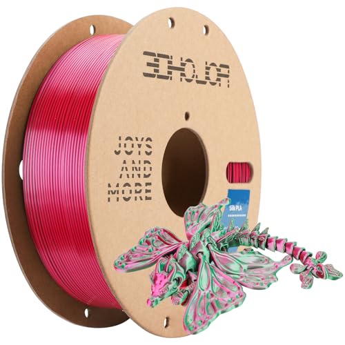 Image of 3DHoJor Silk PLA Filament 1.75mm Purple Green Dual Color PLA 3D Printer Filament 2 in 1 Coextrusion 1KG Spool(2.2lbs) 3D Printing Filament Dimensional Accuracy + /- 0.03mm Fits for Most FDM 3D Printers
