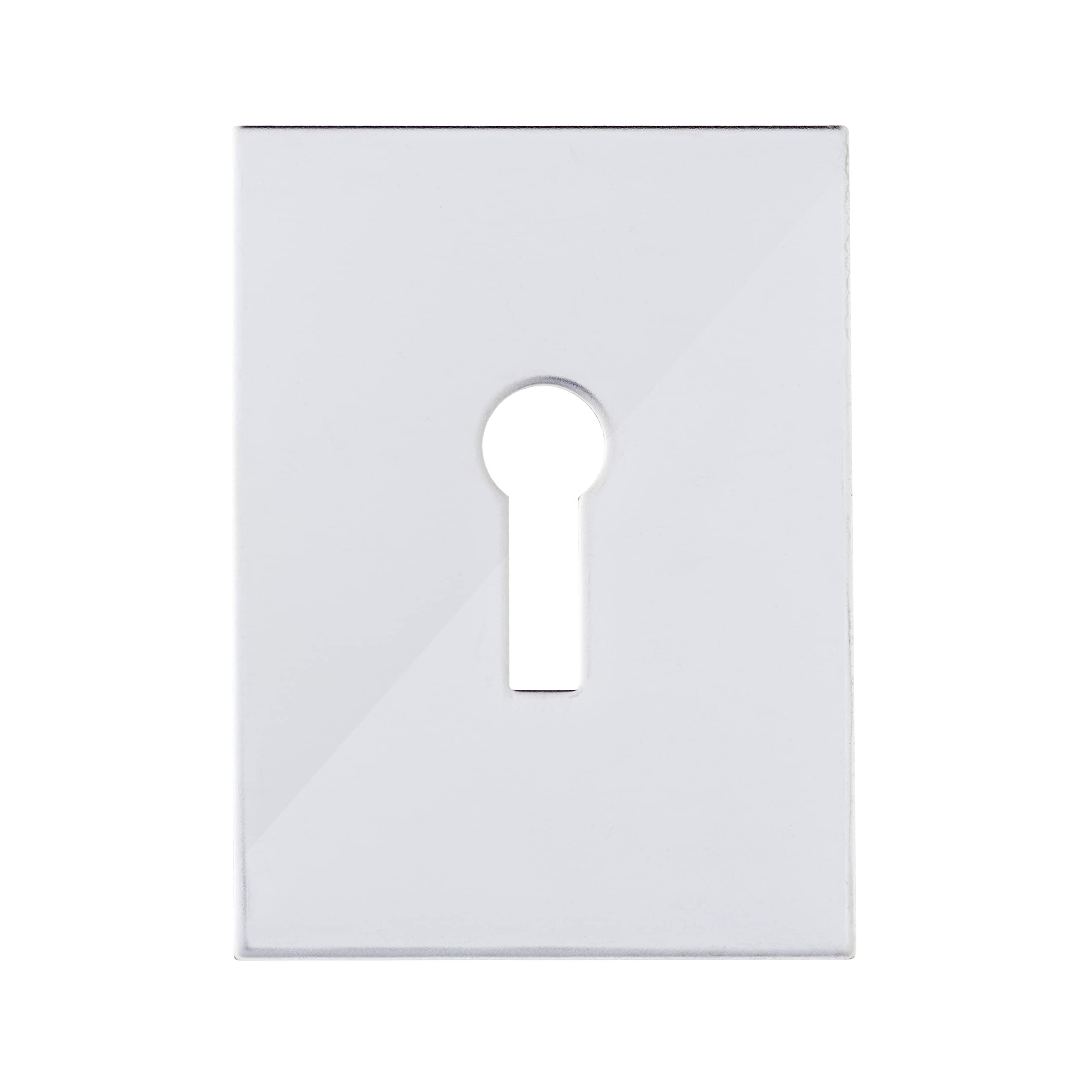 Bary Polished Stainless Steel Adhesive Flat Plate Escutcheon Keyway