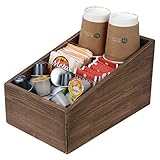Halcent Coffee Condiment Organizer, Wood Tea & Coffee Storage Caddy, Brown