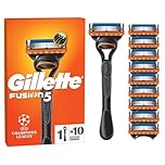 Gillette Fusion5 Razor for Men with Precision Trimmer, 1 Handle Plus 10 Blade Refills, 5-Blade System for Close, Long-Lasting Shave, Lubrastrip for Smooth Glide