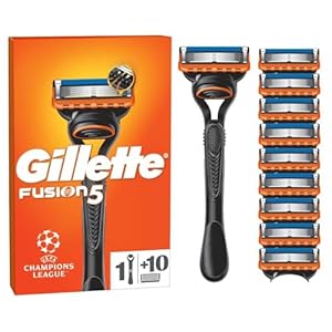 Gillette Fusion5 Razor for Men, 1 Gillette Razor, 10 Blade Refills