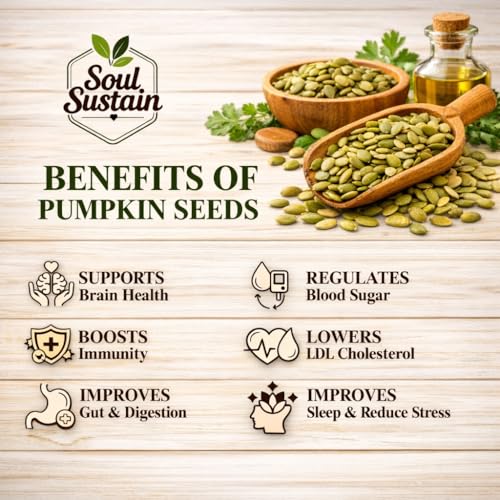 Image of Roasted Pumpkin Seeds (200 GM) - Plant Protein & Fiber Rich Snack, Heart & Bone Support, Healthy Fats, Magnesium & Antioxidants, Salad & Smoothie Toppers, Baking & On-the-Go Nutritious Seeds