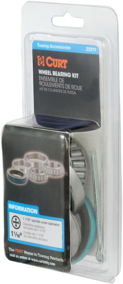 CURT 23211 Replacement Trailer Wheel Bearing Kit, 1-1/16-Inch Inside Diameter