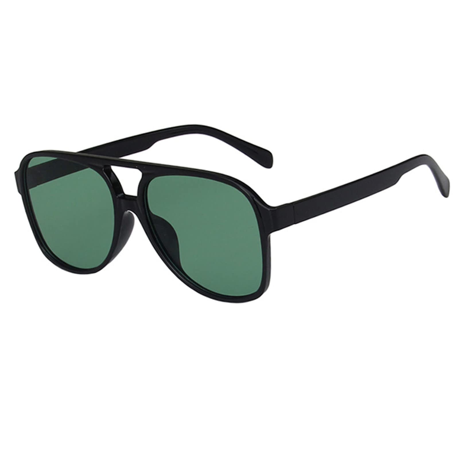 Generic Classic Round Sunglasses For Women Men Vintage Shades Large Plastic Frame 90s Bulk Green One Size