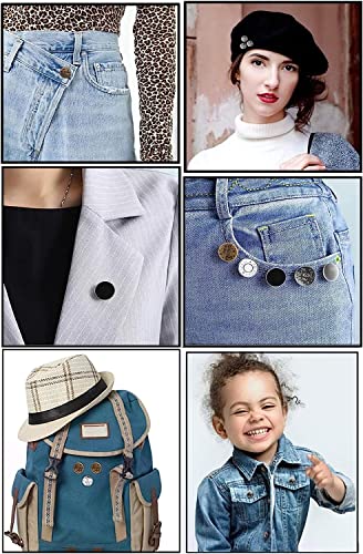Image of 5pcs Detachable Button for Jeans - 5 Styles No Sew Metal Buttons for Denims, Waist Extender, Removable Reusable Instant Without Sewing for Trousers, Pants, Bags, Skirt (Style A)