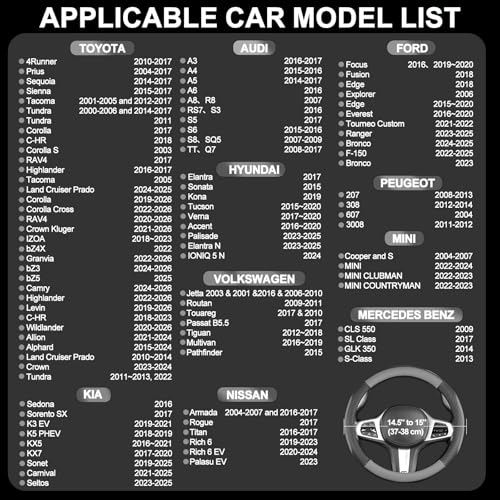 Car Steering Wheel Cover Leather - Soft Microfiber Steering Wheel Cover Universal Size M 37-38cm /14.5-15inch, Anti-slip, Breathable, Gray - Image 6