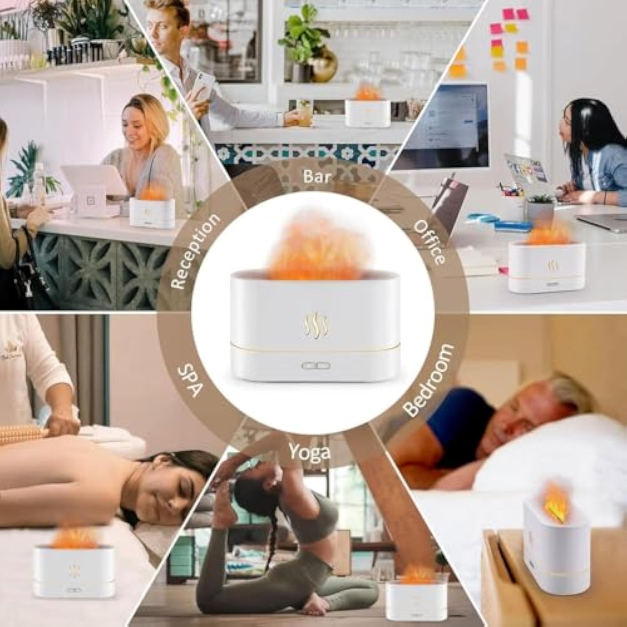 Flame Air Diffuser with Auto Shut-Off