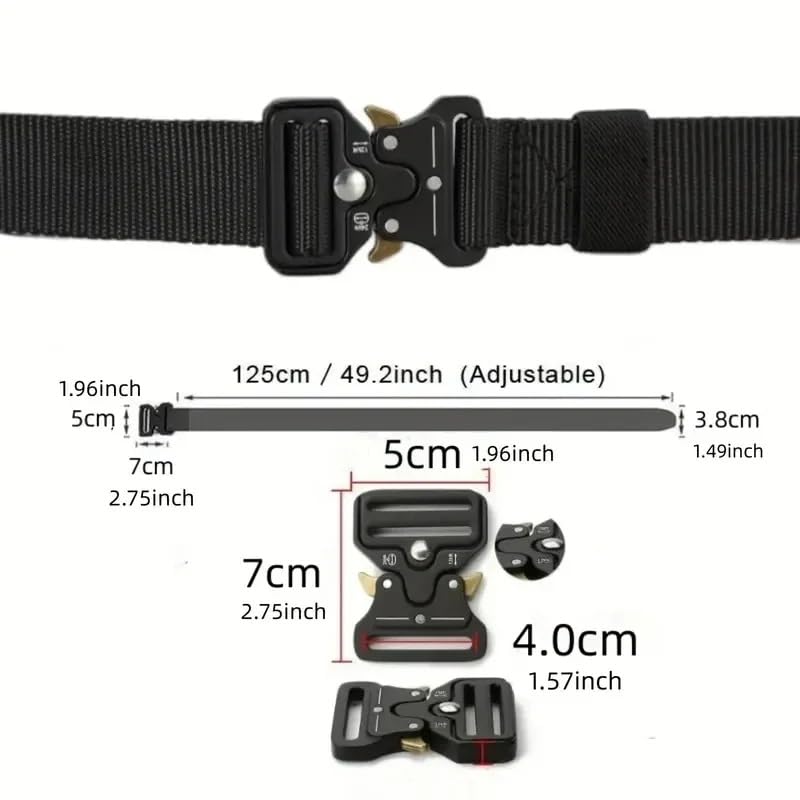 Military Style Tactical Belts for Men Women, 1.25 Inch Military Nylon Web with Heavy Duty Quick Release Metal Buckle3
