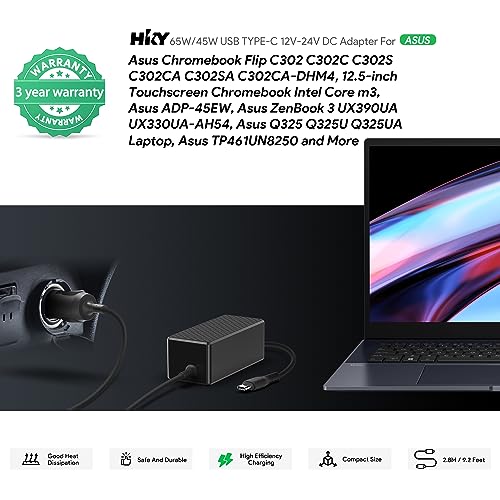 HKY DC 12V-24V Caricabatteria da auto 65W 45W