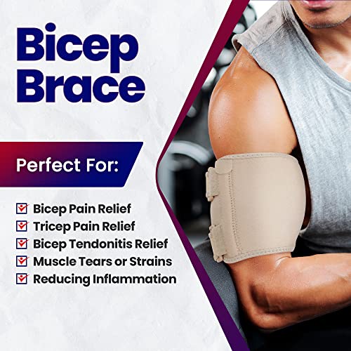 Bicep Tendonitis Brace - Bicep Compression Sleeve For Triceps & Biceps Muscle Support Upper Arm Tendonitis Pain Relief Or Bicep Strains Bicep Tendonitis Sleeve Arm Wrap Bands Men Women S/M 6 To 10" #TOP4