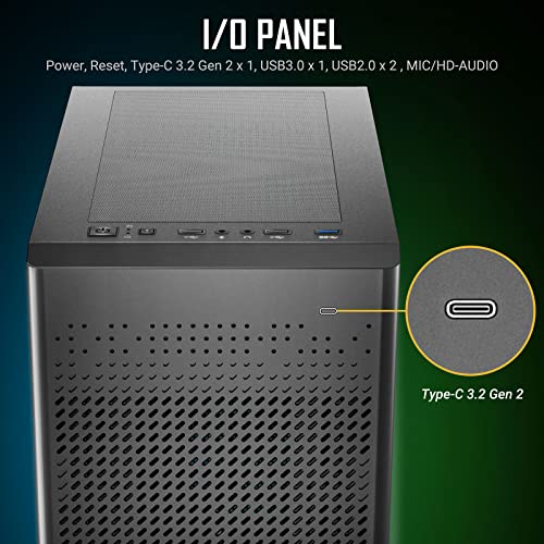 Image of ANTEC NX Series NX500M, Mesh Front Panel, Type-C 3.2 Gen2 Ready, 1 x 120mm Fan Included, Tempered Glass Side Panels, 360mm Radiator Support, Mini-Tower M-ATX Gaming Case