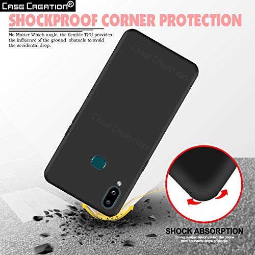 Image of Case Creation Luxurious OG Series for Samsung Galaxy A10s Case Cover,Anti-Dirty Slim Case Frosted Matte Cute Candy TPU Raised Bezel (Splash of Color) Back Cover for Samsung A10s -Black