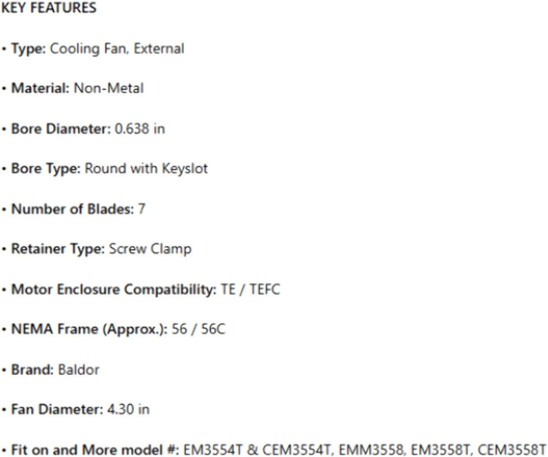 34FN3002B01, External Cooling Fan, Plastic, .637/.639 HUB W/