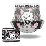 LittleForBig大人用紙おむつ 高吸収7000 mL 不織布パンツタイプ【いたずらなベラちゃんの音楽家】ゴシック風 厚型 オムツパンツ 調節可能な面ファスナー 黒 10枚入 M