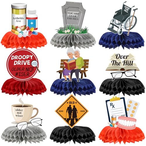 Image of Over the Hill Birthday Decorations - 9 Pcs 50th Table Centerpieces