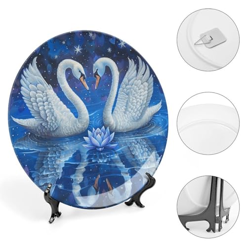 Plato decorativo de porcelana Bone China blanco 6 pulgadas miniatura 4