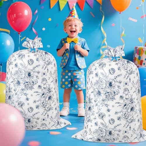 Lot de 12 sacs en plastique bleu et blanc pratiques pour ranger vos affaires au quotidien