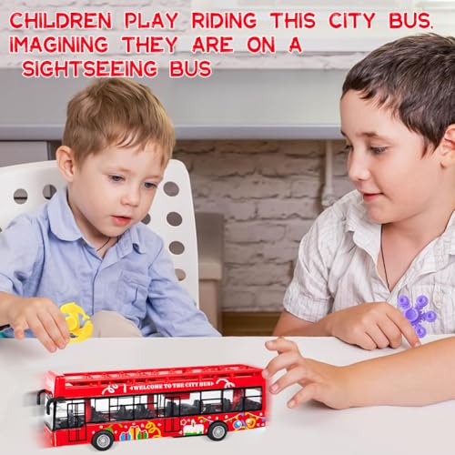 YskerrigToy Mini Bus Auto, Bus Spielzeug Pull Back Spielzeugautos Mini Buses Auto Zurückziehen tadtbus Spielzeugauto Friction Autos BusModell für Jungen Mädchen Geschenke Geburtstags (Rot)