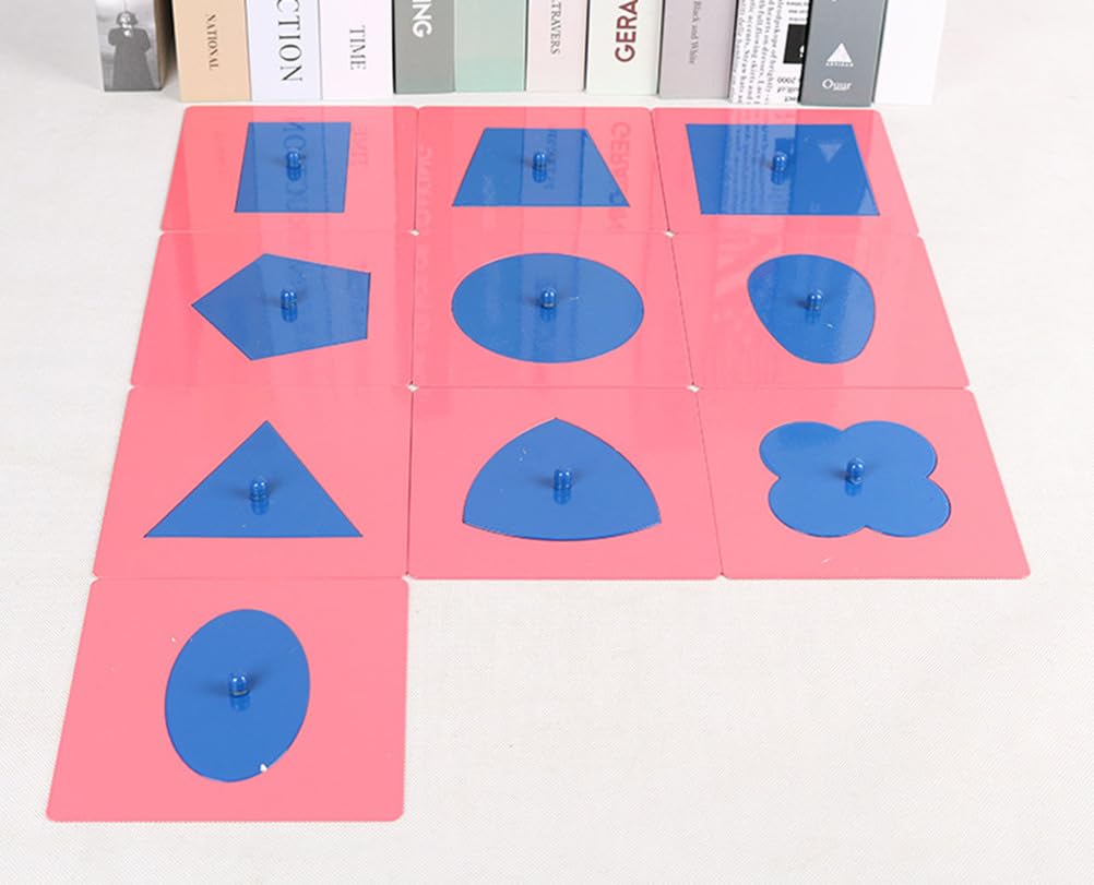Montessori Metall Geometrische Einlegeplatten, Formknopf-Puzzle-Spielzeug