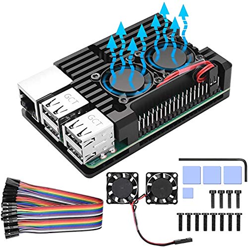 STARTO Raspberry Pi 3 b+ Armor Case with Heatsink, Dark Brown