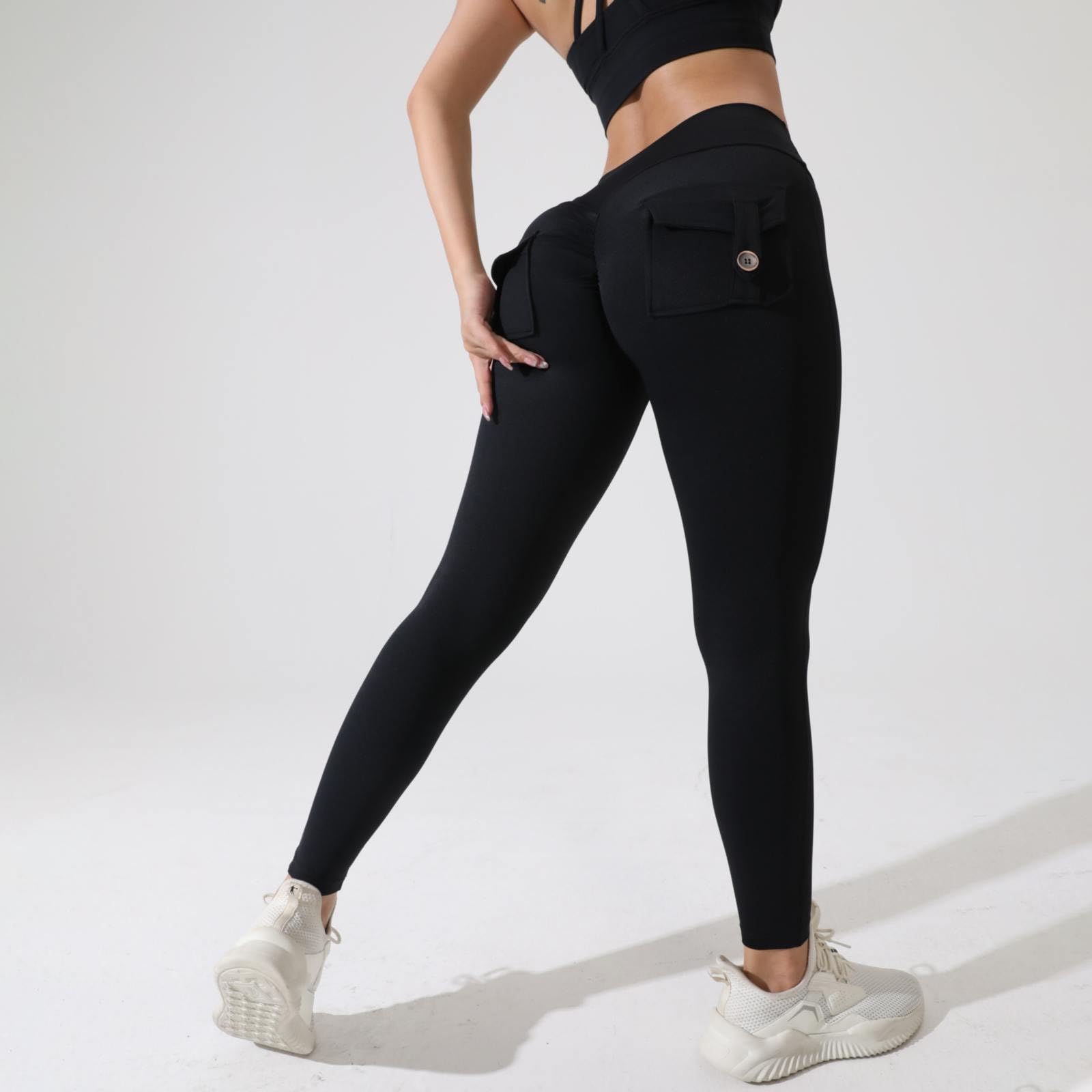 Leggings para mujer push up con bolsillos, pantalones cargo para mujer