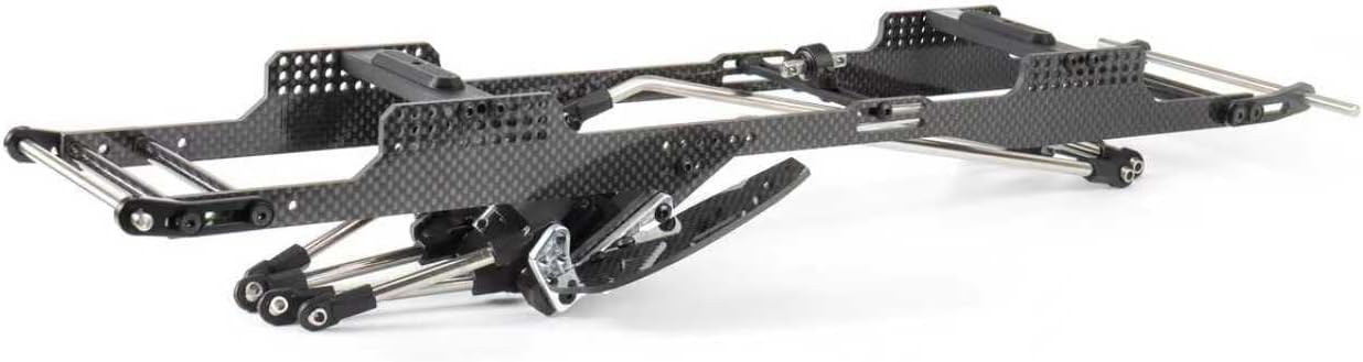 RC Frame Chassis Kit,LCG Carbon Fiber Frame Rail LCG Chassis Kit with Ultralight Portal Transmission Skid Plate for 1/10 RC Crawler Capra SCX10 (Chassis kit B)