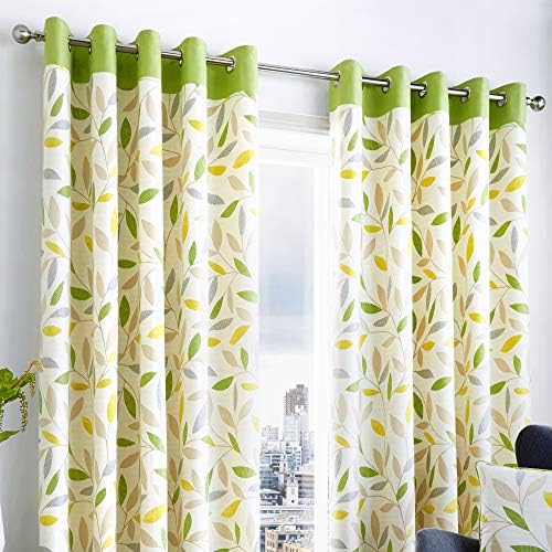 Fusion Beechwood Curtains, 117 x 137cm, Green