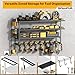 Spampur Power Tool Organizer, 8 Drill Holder Wall Mount, 4 Layer Tool Rack for Garage storage, Heavy Duty Utility Racks, Tool Shelves with Charging Station, Battery Shelf with 6 Outlet Power Strip