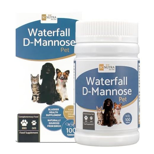 Tabletas para animales Waterfall D-Mannose - Cistitis felina e infecciones urinarias caninas - Adecuado para gatos y perros SC Nutra (Sweet Cures)