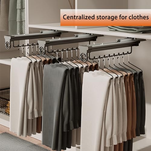 Garde-robe en aluminium noire extensible avec double piste rétractable