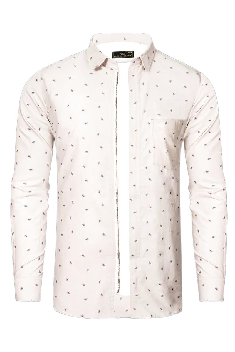 Porcelain Cream Printed Corduroy Designer Overshirt/Shacket-image-23