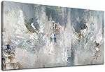 Abstract Canvas Wall Art Contemporary Gray Blue Canvas Pictures Wall Decor Modern Canvas Artwork Abstract Painting Prints for Living Room Bedroom Home Office Wall Decoration Framed Ready to Hang 60X120CM