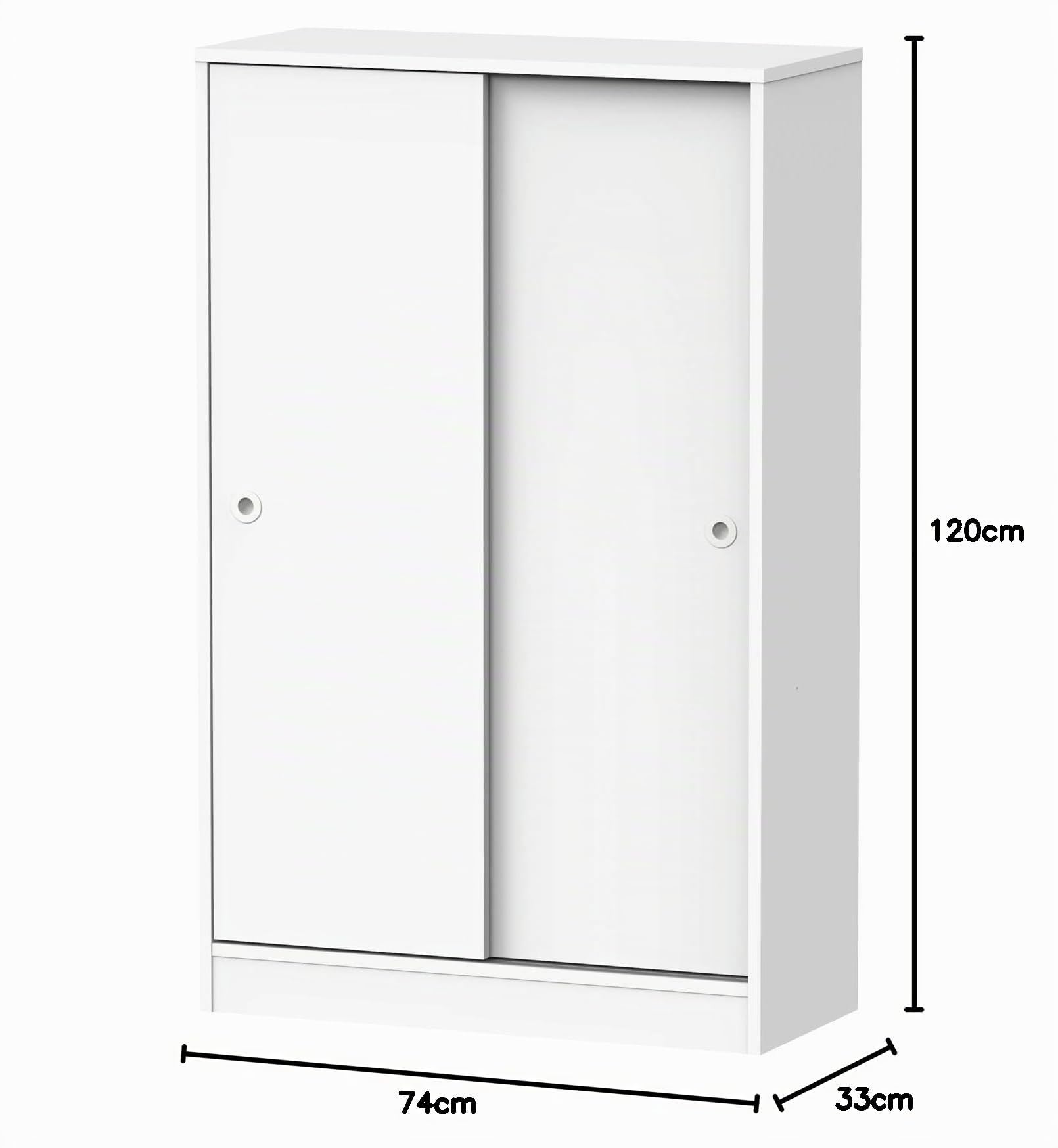 MUEBLES PITARCH Armario Bajo Auxiliar Tibet Color Blanco Soft 2 Puertas 2 Estantes Almacenaje Mueble 120x74x33 cm