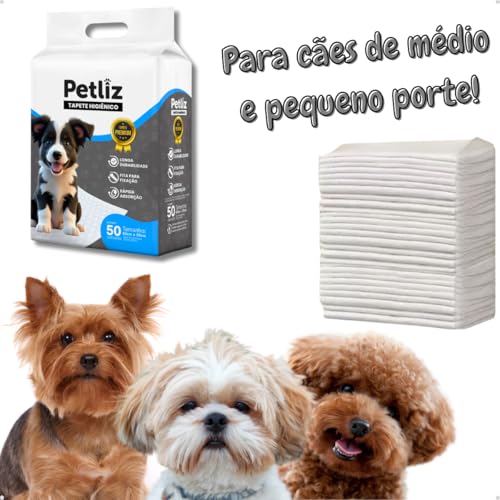 Tapete Higiênico 60cm x 50cm 50 Unidades para Cachorro Sanitário Super Absorvente Antivazamento Alta
