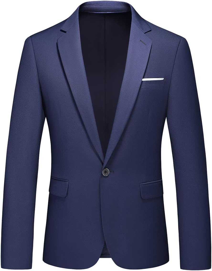 Men’s Suit Blazer Jacket Slim Fit Casual One Button Lightweight Sport Coats Formal Dress Daily Business Suit Jacket