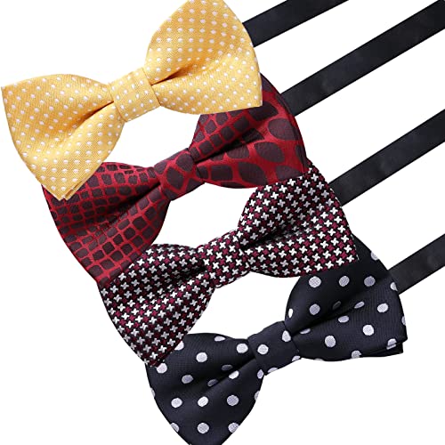 Image of AUSKY 8 PACKS Elegant Adjustable Pre-tied Bow Ties for Men Boys (1&4&5&6&8 Pack for option)