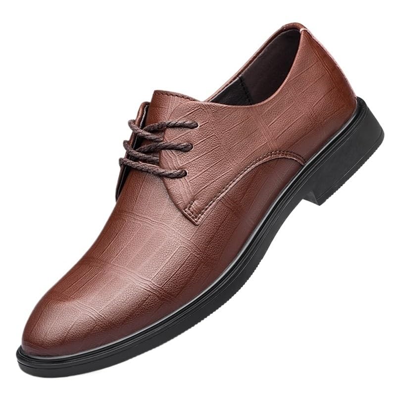 Party Dress Oxford Formal Shoes for Mens Waterproof Leather Lace Up Brogue Non Slip Shoe for Casual Wedding Party Prom