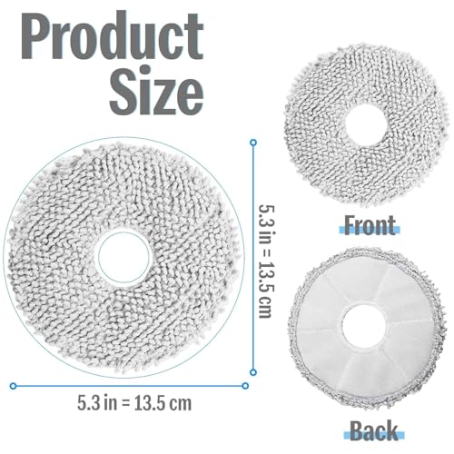 Image of finehepa Replacement Premium White Microfiber Mop Pad Replacement Set Compatible with N30 Pro X1 Omni /T20 Omni /T10 Omni /X2 Omni /T30S /N30 Pro Omni /N30 Omni Robot Vacuum(T20OMNI /N30OMNI MOP2)