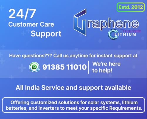 Image of GRAPHENE 12 Volt 100AH Lithium (LFP C70) Battery & 1250 VA Pure Sine Wave Lithium Inverter, Back Up More Than 150AH Lead Acid Battery, Life Expectancy 15-20 Years, Fast Charging, 5 Years Warranty