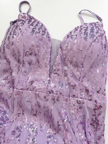 Image of Spaghetti Sequin Formal Dress Tulle Mermaid Floor Length Evening Night Party Gown