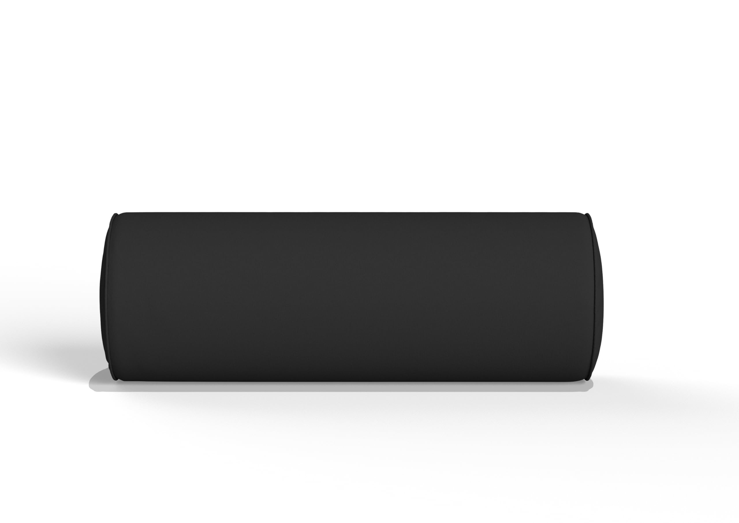 Chilimilii Black Round Bolster Pillow Large 20X60cm With Removable Cover-Cervical Roll Cushion For Massage & Yoga-Virgin Hollowfibre Filled For Stress Relief (Black)
