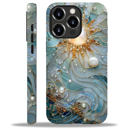 ZHEGAILIAN Case for iPhone 12 Pro Max,Pearl Sun Waves for 2 in 1 Hard Shell + Soft Silicone,Shockproof Bumper Drop Protective Case for iPhone 12 Pro Max