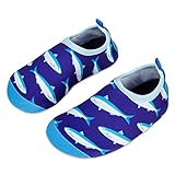 IceUnicorn Kinder Strandschuhe Jungen Mädchen Schwimmschuhe Aqua Schuhe Baby Badeschuhe für Beach Pool Surfen Yoga Unisex(Kleiner Hai, 28/29 EU)