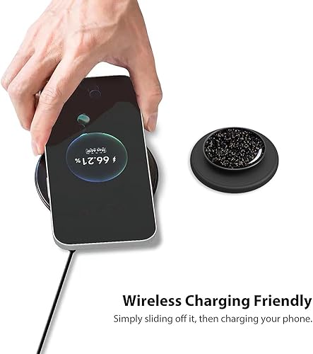 Miniatura 5 de Agarre magnético para teléfono compatible con MagSafe, soporte magnético para anillo de teléfono, soporte de dedo compatible con carga inalámbrica,