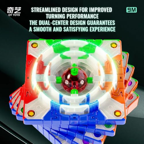 Image of QiYi 9x9 Magnetic Speed Cube | Ball-Core Design & Core Positioning | Ultra-Lightweight 212g & Compact 68mm Flagship 9x9x9 Professional Stickerless Puzzle