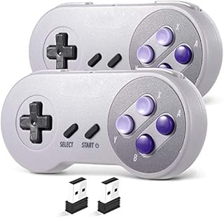 2.4 GHz Wireless USB SNES Controller for Super Classic Games, iNNEXT Retro USB PC Controller Compatible for Windows PC MAC Linux Genesis Raspberry Pi Retropie Emulator [Plug & Play] [Rechargeable]