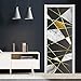 Produktbild IXGMI 3D Türfolie SelbstklebendGoldlinie Geometrischer Marmor Tür Tapete Aufkleber Poster 3D Wasserdicht Tür Fototapeten 3D Effekt Wandaufkleber Wandbild 88x200CM
