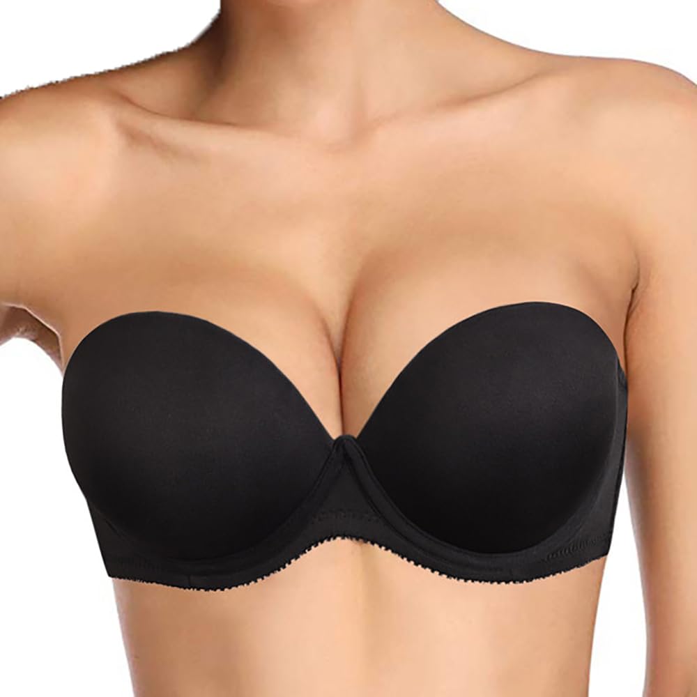 Plusexy Womens Push Up Strapless Bra Thick Padded Underwire Convertible Multiway Bras